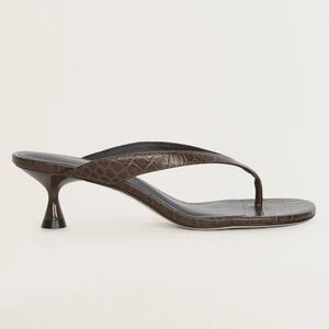 Reformation Sophie Brown Heeled Sandals with Kitten Heel 9.5